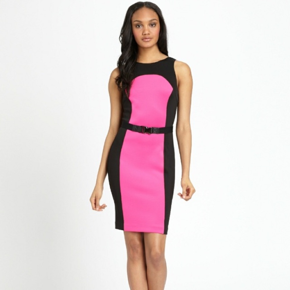 Michael by Michael Kors Scuba Black & Pink Dress